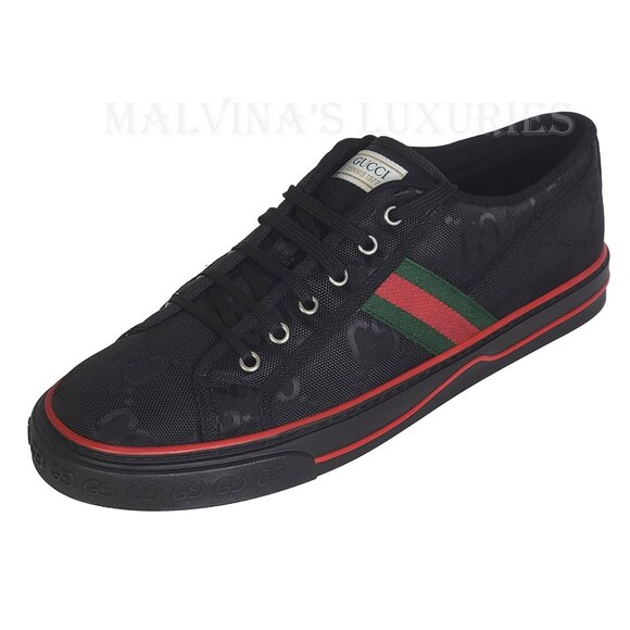 GUCCI MENS SNEAKERS OFF THE GRID TENNIS 1977 LOGO WEB ECONYL SHOES sz 12 12.5 US - Picture 6 of 15